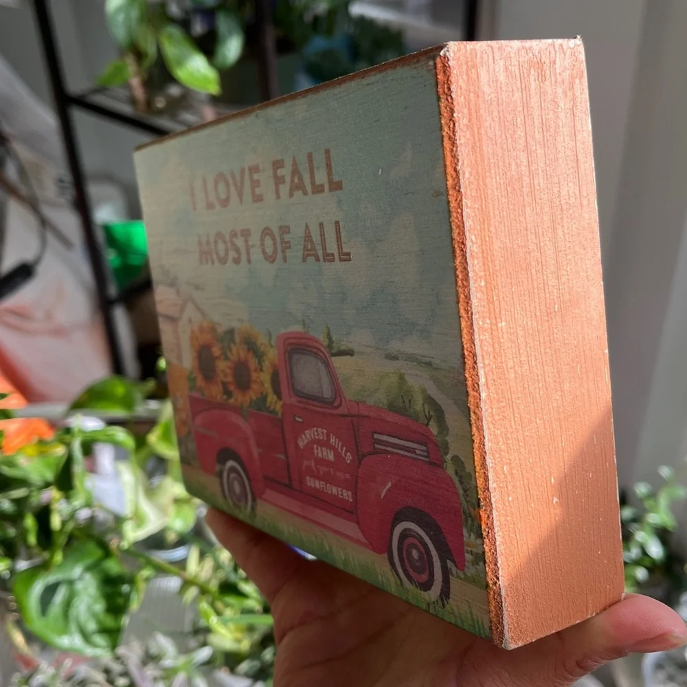 I Love Fall Decorative Sign with Red Truck